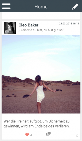 Die Sociax-Timeline unter iOS (Bild: Sociax)